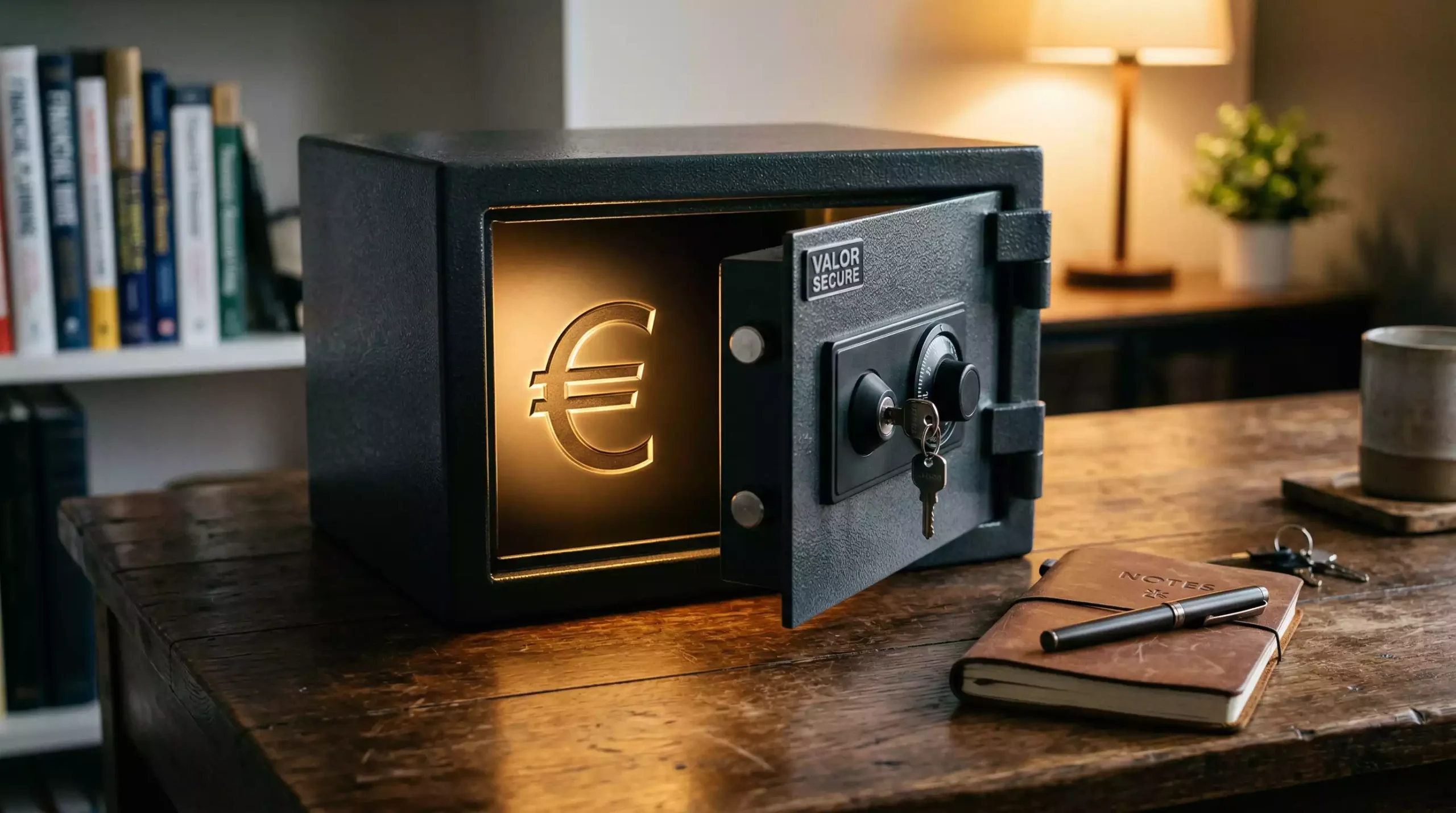 Bankroll Management Sportwetten – kleiner geöffneter Tresor mit einem symbolischen €-Zeichen