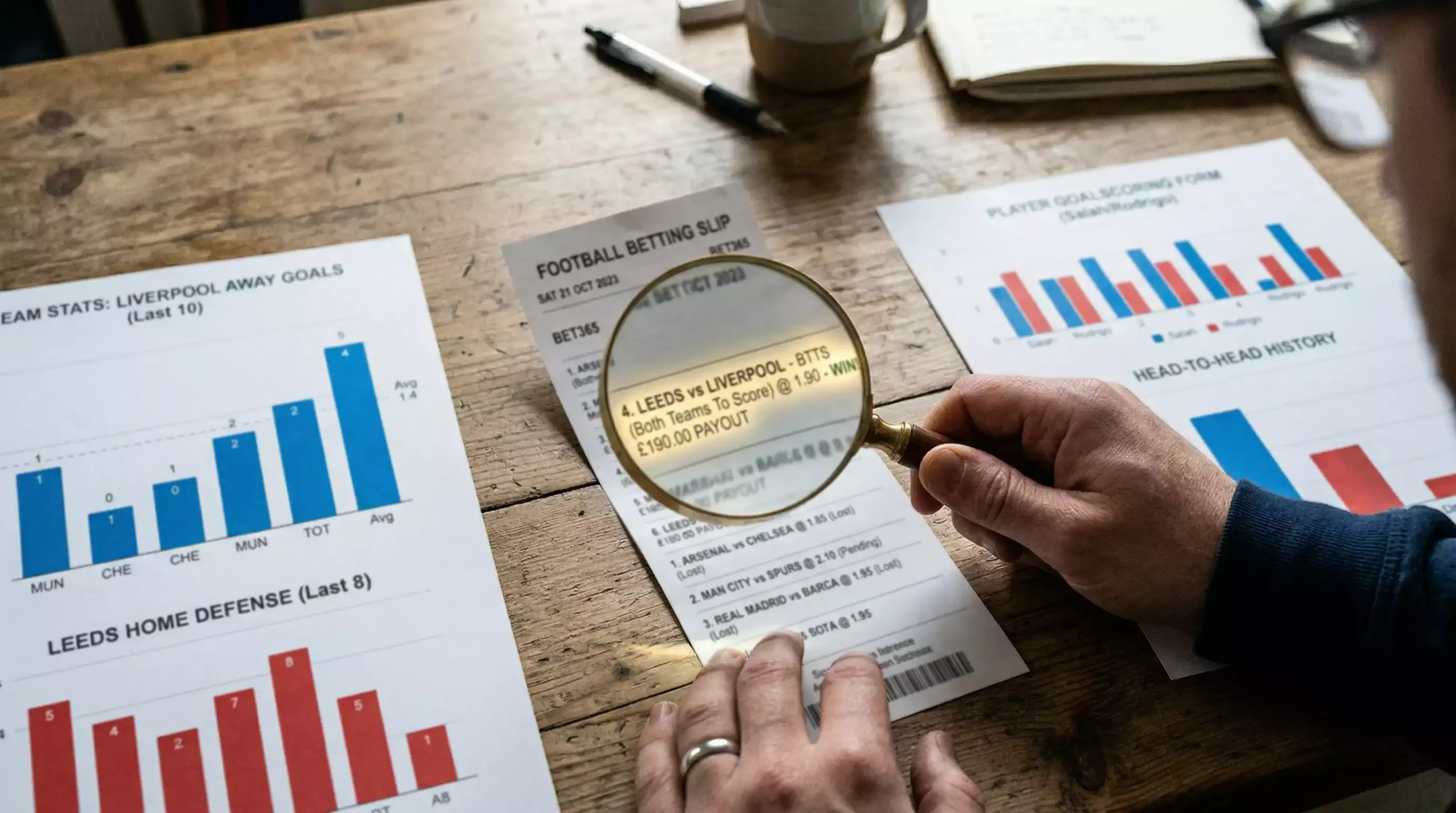 Value Betting Fußball – Lupe über einer Quotentafel mit hervorgehobener Wettquote